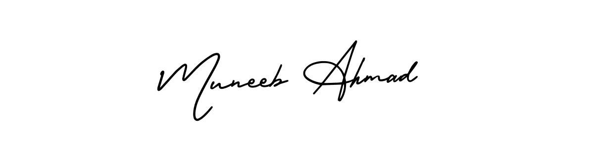 Best and Professional Signature Style for Muneeb Ahmad. AmerikaSignatureDemo-Regular Best Signature Style Collection. Muneeb Ahmad signature style 3 images and pictures png