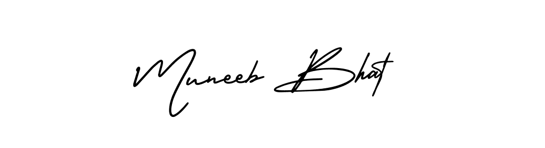 Make a beautiful signature design for name Muneeb Bhat. With this signature (AmerikaSignatureDemo-Regular) style, you can create a handwritten signature for free. Muneeb Bhat signature style 3 images and pictures png