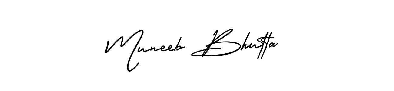 Make a short Muneeb Bhutta signature style. Manage your documents anywhere anytime using AmerikaSignatureDemo-Regular. Create and add eSignatures, submit forms, share and send files easily. Muneeb Bhutta signature style 3 images and pictures png