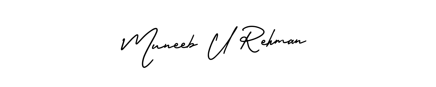 Make a short Muneeb U Rehman signature style. Manage your documents anywhere anytime using AmerikaSignatureDemo-Regular. Create and add eSignatures, submit forms, share and send files easily. Muneeb U Rehman signature style 3 images and pictures png