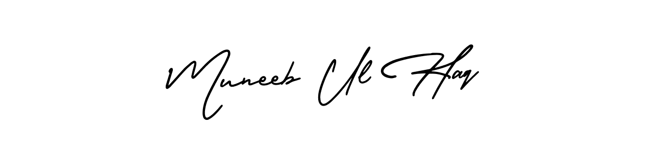 Use a signature maker to create a handwritten signature online. With this signature software, you can design (AmerikaSignatureDemo-Regular) your own signature for name Muneeb Ul Haq. Muneeb Ul Haq signature style 3 images and pictures png