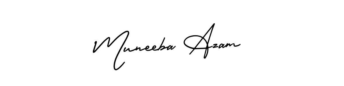 Create a beautiful signature design for name Muneeba Azam. With this signature (AmerikaSignatureDemo-Regular) fonts, you can make a handwritten signature for free. Muneeba Azam signature style 3 images and pictures png