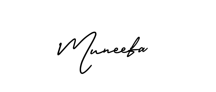 Design your own signature with our free online signature maker. With this signature software, you can create a handwritten (AmerikaSignatureDemo-Regular) signature for name Muneefa. Muneefa signature style 3 images and pictures png