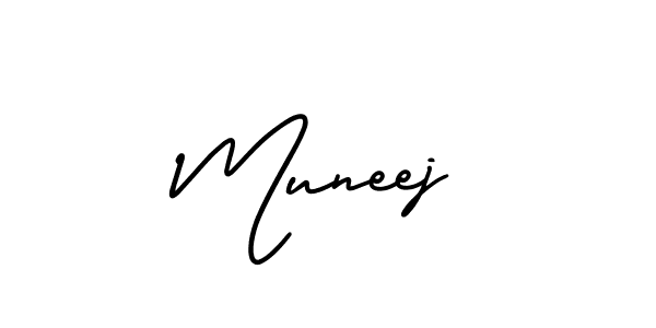 Create a beautiful signature design for name Muneej. With this signature (AmerikaSignatureDemo-Regular) fonts, you can make a handwritten signature for free. Muneej signature style 3 images and pictures png