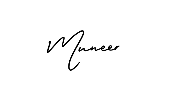 How to Draw Muneer signature style? AmerikaSignatureDemo-Regular is a latest design signature styles for name Muneer. Muneer signature style 3 images and pictures png