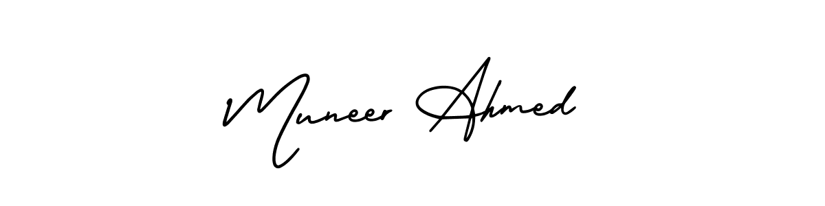 How to make Muneer Ahmed signature? AmerikaSignatureDemo-Regular is a professional autograph style. Create handwritten signature for Muneer Ahmed name. Muneer Ahmed signature style 3 images and pictures png