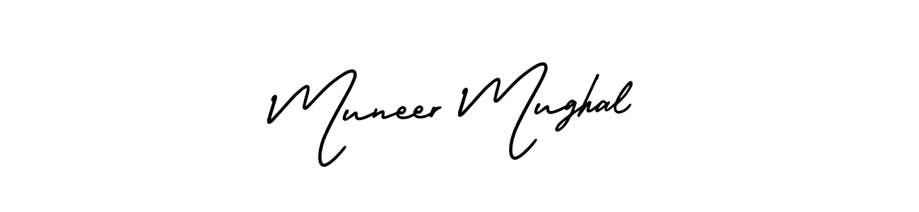Make a beautiful signature design for name Muneer Mughal. With this signature (AmerikaSignatureDemo-Regular) style, you can create a handwritten signature for free. Muneer Mughal signature style 3 images and pictures png