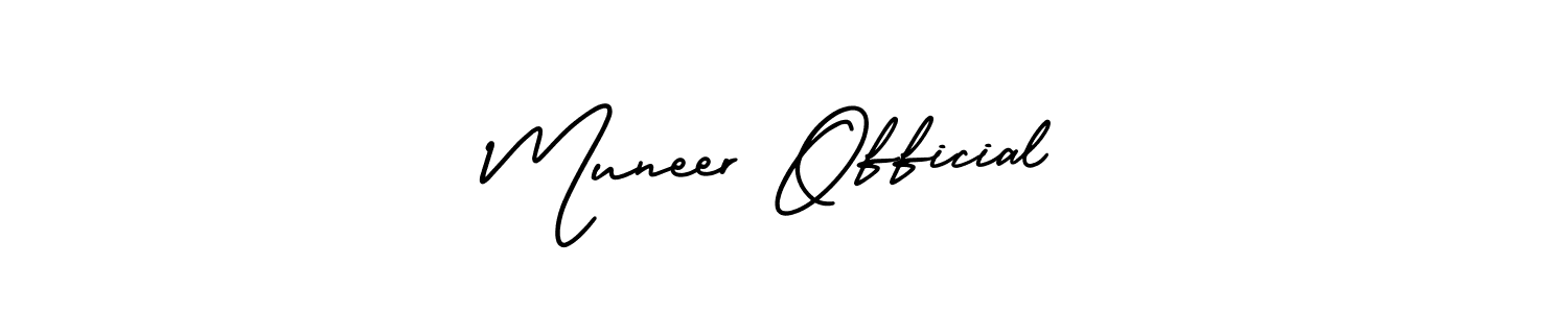 Also You can easily find your signature by using the search form. We will create Muneer Official name handwritten signature images for you free of cost using AmerikaSignatureDemo-Regular sign style. Muneer Official signature style 3 images and pictures png