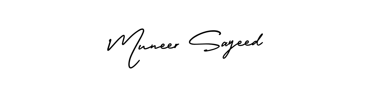 Make a beautiful signature design for name Muneer Sayeed. With this signature (AmerikaSignatureDemo-Regular) style, you can create a handwritten signature for free. Muneer Sayeed signature style 3 images and pictures png