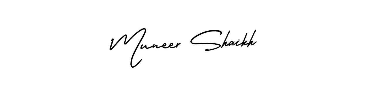 How to make Muneer Shaikh signature? AmerikaSignatureDemo-Regular is a professional autograph style. Create handwritten signature for Muneer Shaikh name. Muneer Shaikh signature style 3 images and pictures png