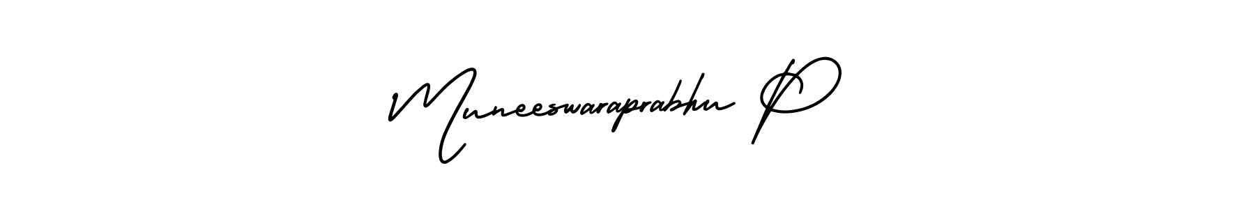 Design your own signature with our free online signature maker. With this signature software, you can create a handwritten (AmerikaSignatureDemo-Regular) signature for name Muneeswaraprabhu P. Muneeswaraprabhu P signature style 3 images and pictures png