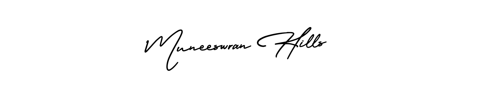 Check out images of Autograph of Muneeswran Hills name. Actor Muneeswran Hills Signature Style. AmerikaSignatureDemo-Regular is a professional sign style online. Muneeswran Hills signature style 3 images and pictures png