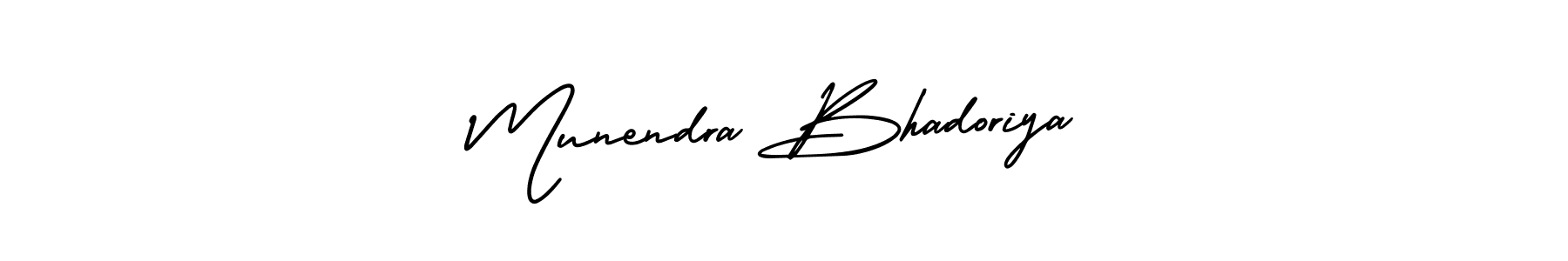 Create a beautiful signature design for name Munendra Bhadoriya. With this signature (AmerikaSignatureDemo-Regular) fonts, you can make a handwritten signature for free. Munendra Bhadoriya signature style 3 images and pictures png