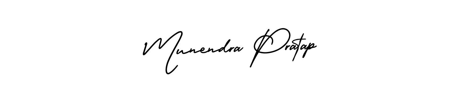 How to make Munendra Pratap signature? AmerikaSignatureDemo-Regular is a professional autograph style. Create handwritten signature for Munendra Pratap name. Munendra Pratap signature style 3 images and pictures png