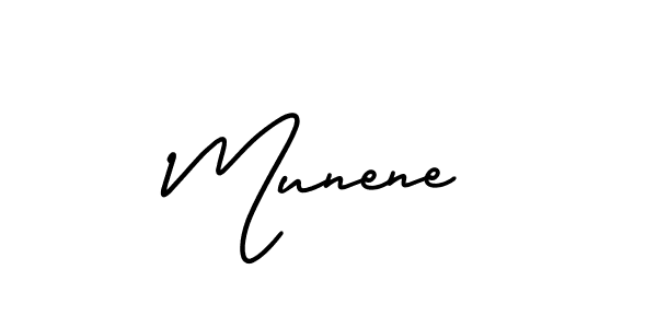 Use a signature maker to create a handwritten signature online. With this signature software, you can design (AmerikaSignatureDemo-Regular) your own signature for name Munene. Munene signature style 3 images and pictures png