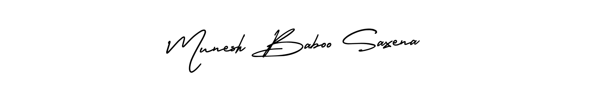 Munesh Baboo Saxena stylish signature style. Best Handwritten Sign (AmerikaSignatureDemo-Regular) for my name. Handwritten Signature Collection Ideas for my name Munesh Baboo Saxena. Munesh Baboo Saxena signature style 3 images and pictures png