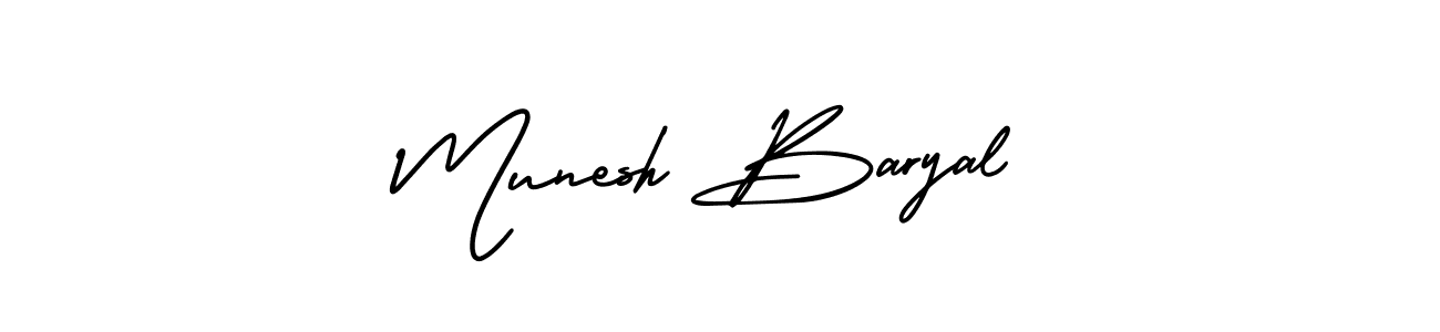 Also You can easily find your signature by using the search form. We will create Munesh Baryal name handwritten signature images for you free of cost using AmerikaSignatureDemo-Regular sign style. Munesh Baryal signature style 3 images and pictures png