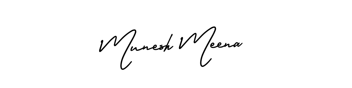 Munesh Meena stylish signature style. Best Handwritten Sign (AmerikaSignatureDemo-Regular) for my name. Handwritten Signature Collection Ideas for my name Munesh Meena. Munesh Meena signature style 3 images and pictures png