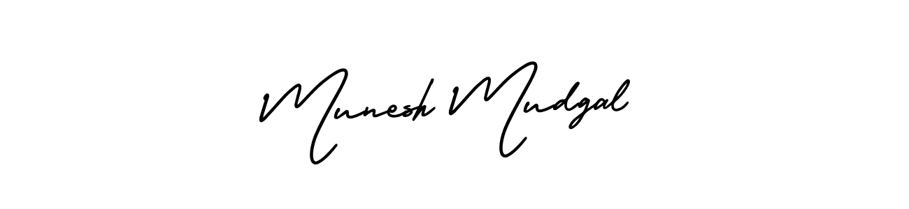 How to Draw Munesh Mudgal signature style? AmerikaSignatureDemo-Regular is a latest design signature styles for name Munesh Mudgal. Munesh Mudgal signature style 3 images and pictures png