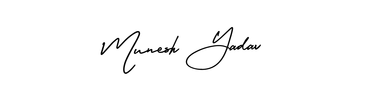 Design your own signature with our free online signature maker. With this signature software, you can create a handwritten (AmerikaSignatureDemo-Regular) signature for name Munesh Yadav. Munesh Yadav signature style 3 images and pictures png