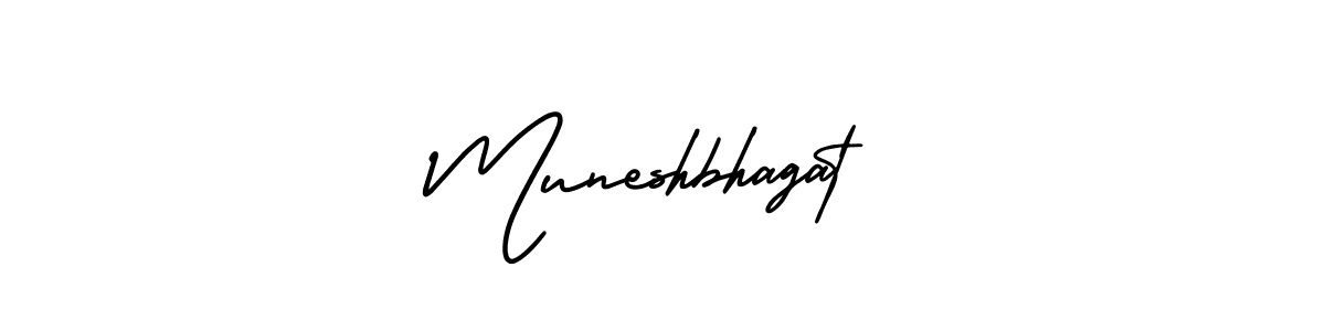 The best way (AmerikaSignatureDemo-Regular) to make a short signature is to pick only two or three words in your name. The name Muneshbhagat include a total of six letters. For converting this name. Muneshbhagat signature style 3 images and pictures png