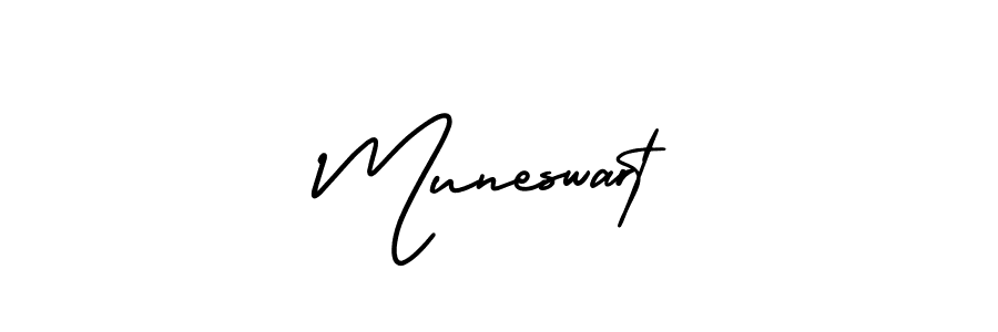 It looks lik you need a new signature style for name Muneswart. Design unique handwritten (AmerikaSignatureDemo-Regular) signature with our free signature maker in just a few clicks. Muneswart signature style 3 images and pictures png
