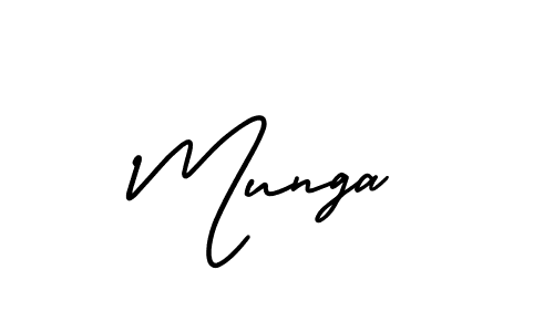 Make a beautiful signature design for name Munga. With this signature (AmerikaSignatureDemo-Regular) style, you can create a handwritten signature for free. Munga signature style 3 images and pictures png