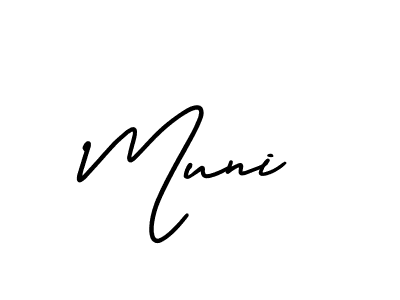 Use a signature maker to create a handwritten signature online. With this signature software, you can design (AmerikaSignatureDemo-Regular) your own signature for name Muni. Muni signature style 3 images and pictures png