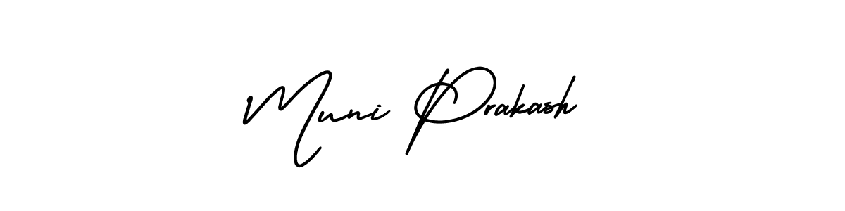 Muni Prakash stylish signature style. Best Handwritten Sign (AmerikaSignatureDemo-Regular) for my name. Handwritten Signature Collection Ideas for my name Muni Prakash. Muni Prakash signature style 3 images and pictures png