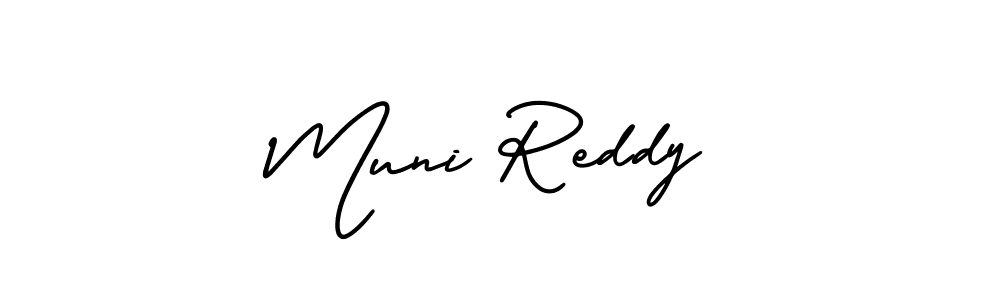 How to make Muni Reddy name signature. Use AmerikaSignatureDemo-Regular style for creating short signs online. This is the latest handwritten sign. Muni Reddy signature style 3 images and pictures png