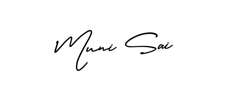 This is the best signature style for the Muni Sai name. Also you like these signature font (AmerikaSignatureDemo-Regular). Mix name signature. Muni Sai signature style 3 images and pictures png