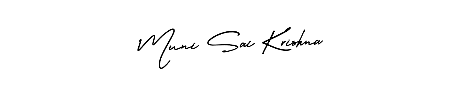 if you are searching for the best signature style for your name Muni Sai Krishna. so please give up your signature search. here we have designed multiple signature styles  using AmerikaSignatureDemo-Regular. Muni Sai Krishna signature style 3 images and pictures png