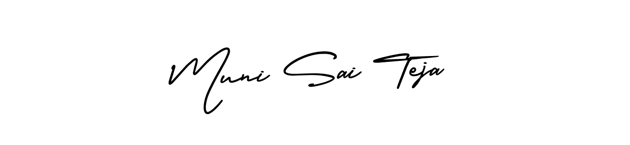 Create a beautiful signature design for name Muni Sai Teja. With this signature (AmerikaSignatureDemo-Regular) fonts, you can make a handwritten signature for free. Muni Sai Teja signature style 3 images and pictures png