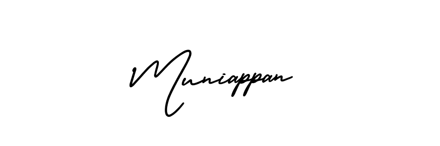The best way (AmerikaSignatureDemo-Regular) to make a short signature is to pick only two or three words in your name. The name Muniappan include a total of six letters. For converting this name. Muniappan signature style 3 images and pictures png