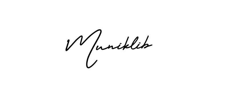 Make a beautiful signature design for name Muniklib. With this signature (AmerikaSignatureDemo-Regular) style, you can create a handwritten signature for free. Muniklib signature style 3 images and pictures png