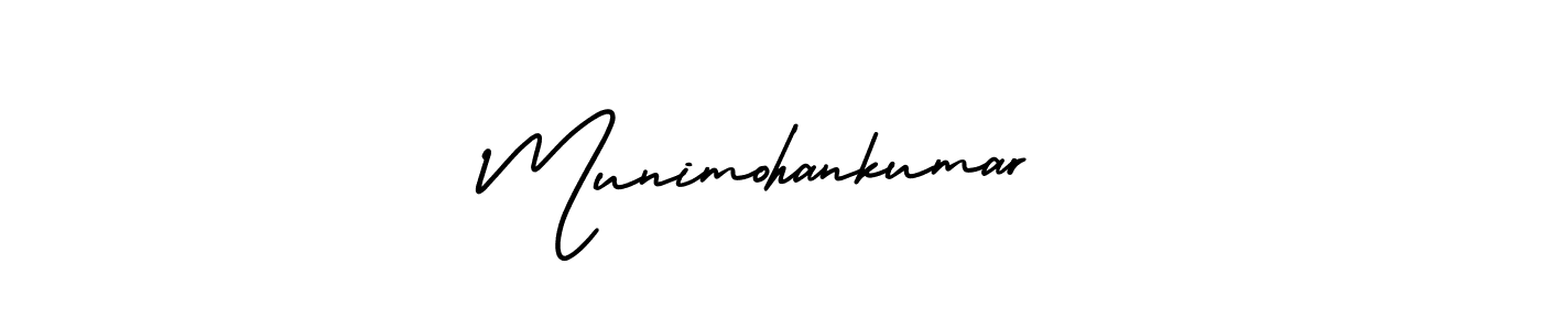 The best way (AmerikaSignatureDemo-Regular) to make a short signature is to pick only two or three words in your name. The name Munimohankumar include a total of six letters. For converting this name. Munimohankumar signature style 3 images and pictures png