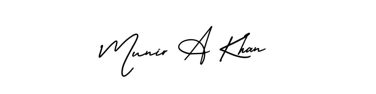 Design your own signature with our free online signature maker. With this signature software, you can create a handwritten (AmerikaSignatureDemo-Regular) signature for name Munir A Khan. Munir A Khan signature style 3 images and pictures png