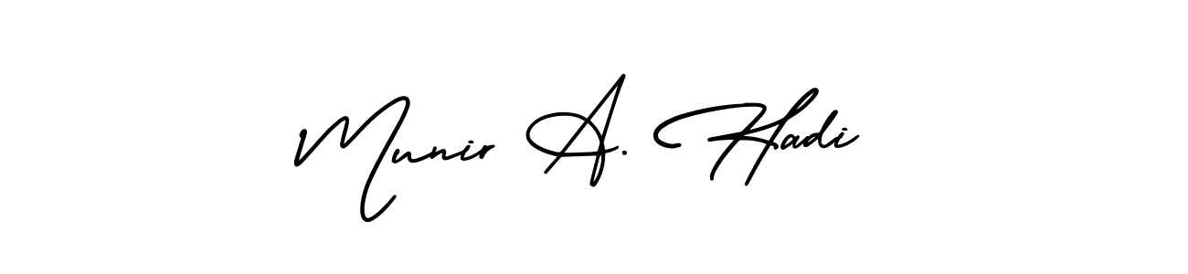 Munir A. Hadi stylish signature style. Best Handwritten Sign (AmerikaSignatureDemo-Regular) for my name. Handwritten Signature Collection Ideas for my name Munir A. Hadi. Munir A. Hadi signature style 3 images and pictures png