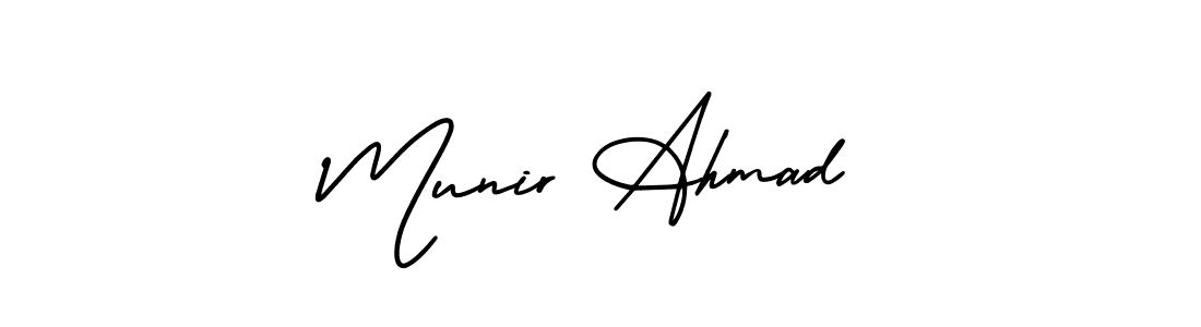 This is the best signature style for the Munir Ahmad name. Also you like these signature font (AmerikaSignatureDemo-Regular). Mix name signature. Munir Ahmad signature style 3 images and pictures png