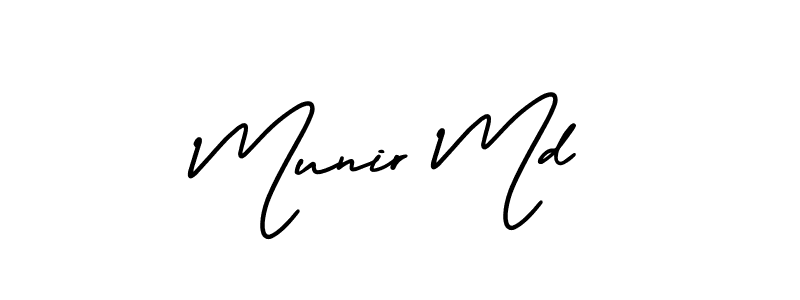 The best way (AmerikaSignatureDemo-Regular) to make a short signature is to pick only two or three words in your name. The name Munir Md include a total of six letters. For converting this name. Munir Md signature style 3 images and pictures png