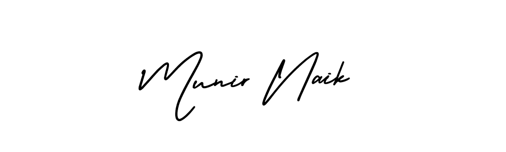 The best way (AmerikaSignatureDemo-Regular) to make a short signature is to pick only two or three words in your name. The name Munir Naik include a total of six letters. For converting this name. Munir Naik signature style 3 images and pictures png