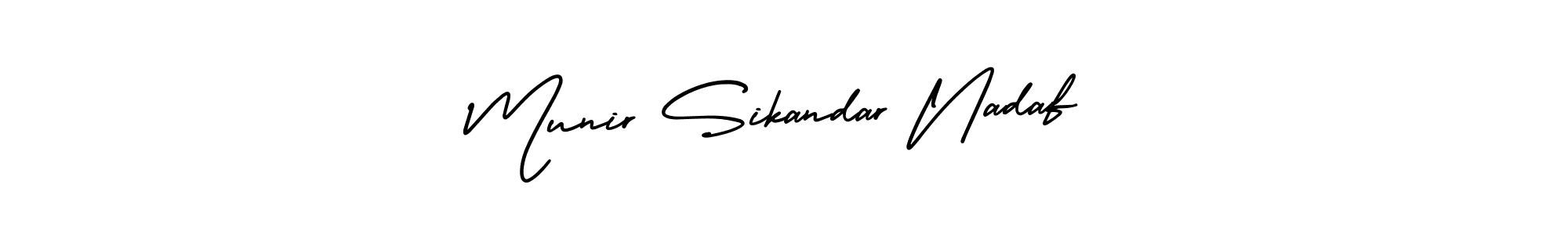 How to Draw Munir Sikandar Nadaf signature style? AmerikaSignatureDemo-Regular is a latest design signature styles for name Munir Sikandar Nadaf. Munir Sikandar Nadaf signature style 3 images and pictures png