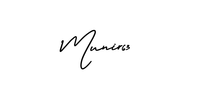 Make a beautiful signature design for name Munir63. With this signature (AmerikaSignatureDemo-Regular) style, you can create a handwritten signature for free. Munir63 signature style 3 images and pictures png