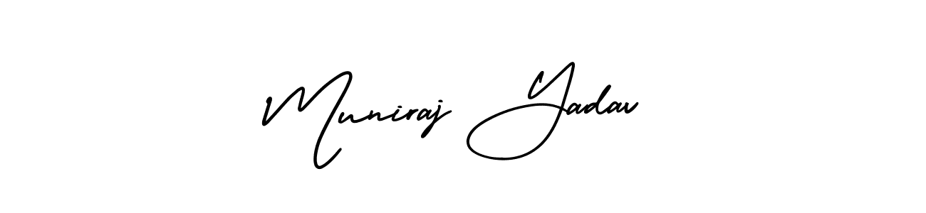 Make a beautiful signature design for name Muniraj Yadav. With this signature (AmerikaSignatureDemo-Regular) style, you can create a handwritten signature for free. Muniraj Yadav signature style 3 images and pictures png