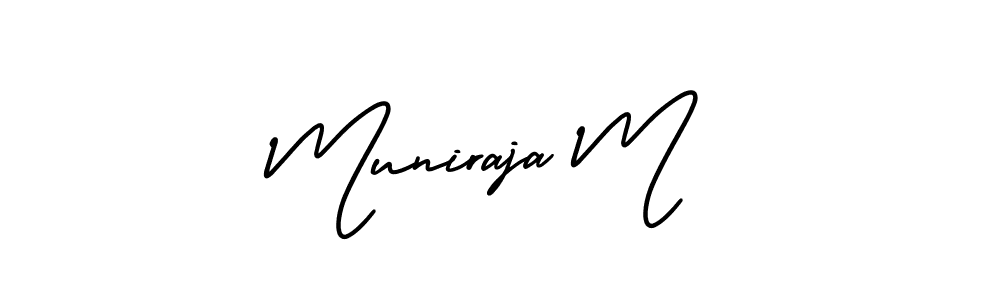 Create a beautiful signature design for name Muniraja M. With this signature (AmerikaSignatureDemo-Regular) fonts, you can make a handwritten signature for free. Muniraja M signature style 3 images and pictures png