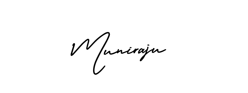 Muniraju stylish signature style. Best Handwritten Sign (AmerikaSignatureDemo-Regular) for my name. Handwritten Signature Collection Ideas for my name Muniraju. Muniraju signature style 3 images and pictures png