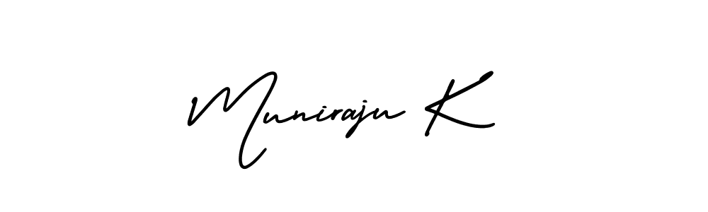 Muniraju K stylish signature style. Best Handwritten Sign (AmerikaSignatureDemo-Regular) for my name. Handwritten Signature Collection Ideas for my name Muniraju K. Muniraju K signature style 3 images and pictures png