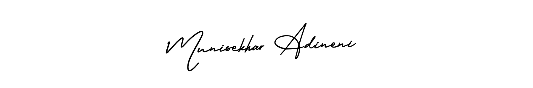 Use a signature maker to create a handwritten signature online. With this signature software, you can design (AmerikaSignatureDemo-Regular) your own signature for name Munisekhar Adineni. Munisekhar Adineni signature style 3 images and pictures png