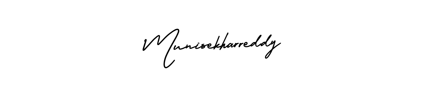 AmerikaSignatureDemo-Regular is a professional signature style that is perfect for those who want to add a touch of class to their signature. It is also a great choice for those who want to make their signature more unique. Get Munisekharreddy name to fancy signature for free. Munisekharreddy signature style 3 images and pictures png