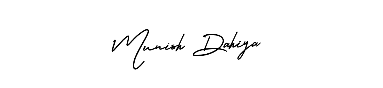 Make a short Munish Dahiya signature style. Manage your documents anywhere anytime using AmerikaSignatureDemo-Regular. Create and add eSignatures, submit forms, share and send files easily. Munish Dahiya signature style 3 images and pictures png